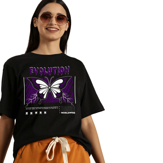 Butterfly Evolution Women Oversized T-shirt